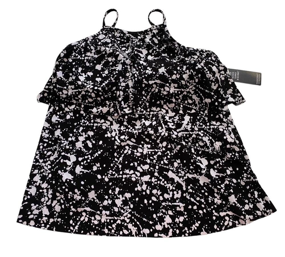Magicsuit Nwt Black & White Splatter Julia Underwire Tankini Swim Bikini Top